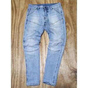 G Star Raw Jeans Men 31x32 3D Slim Skinny Fit Button Fly Lite Blue @M6